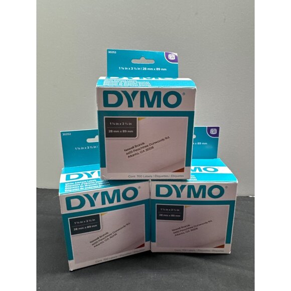 3 Dymo LW White Address Labels 1 1/8" X 3 1/2" 700 Count Each Newell Brands - Picture 1 of 5